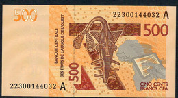 W.A.S. IVORY COAST P119Ak 500 FRANCS (20)22 2022 Signature 45 UNC. - West African States