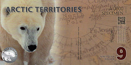 Territories Arctic 9 Polar Dollar 2012 UNC Polymer SECIMEN - Ficción & Especímenes