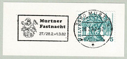 Schweiz / Helvetia 1982, Flaggenstempel Fastnacht Murten, Karneval / Carnaval / Carnival - Carnaval