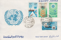 Enveloppe  FDC  1er  Jour   EGYPTE   Série  Journée  Des   NATIONS  UNIES   1983 - Briefe U. Dokumente