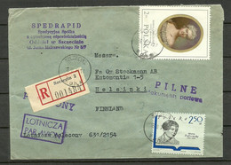 POLAND 1971 Registered Commercial Air Mail Cover To Finland Stockmann Department Store - Vliegtuigen