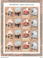 India 2003 Temple Architecture Complete MIXED Sheetlet, Monuments MNH As Per Scan Ex Rare - Hinduismus