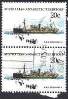 AUSTRALIAN ANTARCTIC TERRITORY (AAT) 1979 QEII 20c Vertical Pair Multicoloured 'Ships, R.R.S Discovery II SG43 FU - Oblitérés