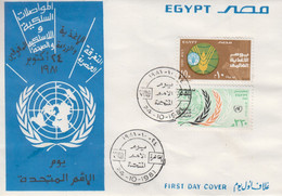 Enveloppe  FDC  1er  Jour   EGYPTE    Journée  Des   NATIONS  UNIES   1981 - Cartas & Documentos