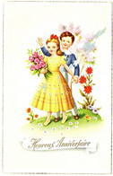 Fêtes : Anniversaire : Heureux Anniversaire : Couple D'enfants Avec Fleurs : M. D. Paris N° 1770 - Geburtstag