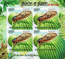 BURUNDI 2012 Mi 2538B KLB RED LISTED INSECTS MINT IMPERFORATED MINIATURE SHEET ** - Usati