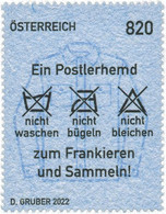 Austria - 2022 - Postman’s Uniform Shirt - Mint Stamp Made Of Old Postal Workers’ Uniform Shirts - Ongebruikt