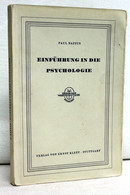 Einführung In Die Psychologie. Für Studenten, Junge Lehrer, Eltern Und Erzieher. - Sonstige & Ohne Zuordnung
