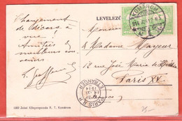 HONGRIE CARTE DE 1912 DE KOMAROM POUR PARIS FRANCE - Marcofilie