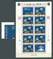 Poland 1969, MiNr 1940 Sheetlet (kleinbogen) With An Error (see Description); Used; Expedition To The Moon, Cosmos - Variedades & Curiosidades