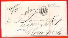 Aa2630 -  CUBA - POSTAL HISTORY -  Prephilatelic Cover From HAVANA To New York  1865 - Préphilatélie