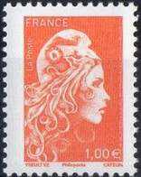1 MARIANNE "L'ENGAGÉE"  TYPE 2  1.00€ ORANGE NOUVEAUTÉ 2021 AVEC "PHILAPOSTE" GOMMÉE - Unused Stamps