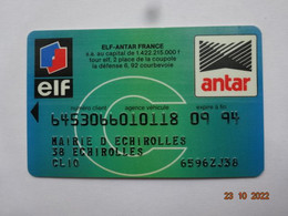 CARTE  ESSENCE STATION SERVICE STATION ELF ANTAR  38 ECHIROLLES ISERE - Gift And Loyalty Cards