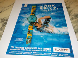 ANCIENNE PUBLICITE MARK SPITZ ET  MONTRE SWATCH  1996 - Sonstige & Ohne Zuordnung