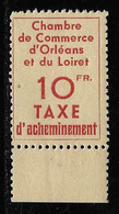 TIMBRES DE GREVE N° 3 10 F. ROUGE-BRIQUE SUR JAUNE NEUF ** SIGNE TTB COTE 400 € - Marche Da Bollo