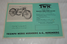 ANCIENNE PUB PUBLICITE MOTO MOTOCYCLETTE TWN TRIUMPH WERKE NURNBERG BDG 250 H, NUREMBERG - Moto