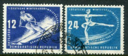 DDR / E. GERMANY 1950 Winter Sports Postally Used.  Michel  246-47 - Usados