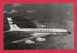 BELLE PHOTO REPRODUCTION AVION PLANE FLUGZEUG - BOEING 720 LUFTHANSA IMMATRICULÉ D-ABOH EN VOL - Luftfahrt