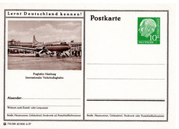 55169 - Bund - 1957 - 10Pfg Heuss I BildGAKte "Flughafen Hamburg", Ungebraucht - Aerei