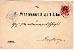 55177 - Altdeutschland / Wuerttemberg - 1902 - 10Pfg DienstGAUmschl ULM -> KONSTANZ - Ganzsachen