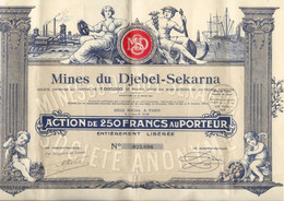 MINES DU DJEBEL - SEKARNA -ACTION ILLUSTREE DE 250 FRS - ANNEE 1928 - Mines