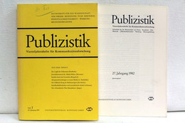 Publizistik , Heft 1- 28. Jahrgang 1983 Und Jahresregister 1982 - Sonstige & Ohne Zuordnung