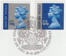 GB 2010 Y&T 3400 Et 3401 (Michel 3014 Et 3015) Sur FDC. Elizabeth II, Special Delivery - 2001-2010. Decimale Uitgaven