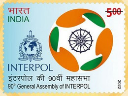 India New ** 2022 90th General Assembly Of INTERPOL , Police Force, Terrorism ,Counterterrorism MNH (**) Inde Indien - Nuovi