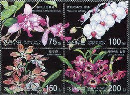 Korea 2003. Orchids (MNH OG) Block Of 4 Stamps - Korea, North