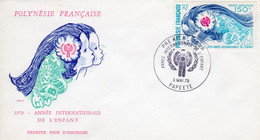 French Polynesia 1979, Year Of The Child, Toys, 1val FDC - Brieven En Documenten