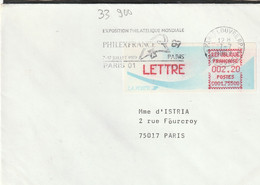 FLAMME TEMPORAIRE / ETIQUETTE " 2.20   "   PARIS  LOUVRE  R P    PHILEXFRANCE - 1961-....