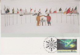 AAT Maxicard  Ship Visit Aurora Australis 50th Ann. Antarctic Treaty Ca Mawson 12 MAR 1992 (ND164) - Maximumkaarten