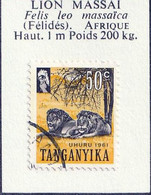 TANGANYIKA - Faune, Lion Massaï - 1962 - Oblitéré - Tanganyika (...-1932)