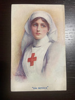 Croce Rossa On Service Oilette 1918 - Croix-Rouge