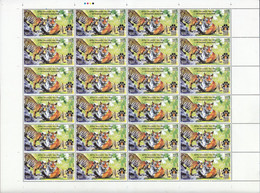 .INDIA 2022  2nd International TIGER FORUM, Fauna, Tigers, FULL Sheet Of  24 Stamps With Traffic Lights,  MNH(**) - Nuevos