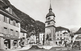 UR31  --  ALTDORF  --  DORFPLATZ MIT TELLDENKMAL  --  OLDTIMER, ALTE AUTO - Altdorf