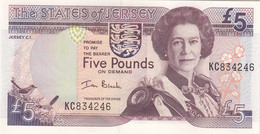 Jersey Banknote  (Pick 27a) Five Pound C Series, Code KC Superb UNC Condition - Jersey