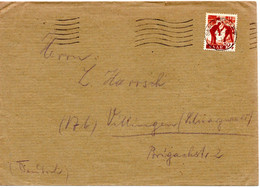 55193 - Alliierte Besetzung / Saarland - 1947 - 24Pfg Saar I EF A Bf SAARBRUECKEN -> Villingen - Lettres & Documents