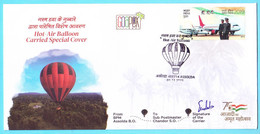 India 2021 Hot Air Balloon Carried Cover - Unusual Unique Transported Rare Air Mail Cover (**) Inde Indien - Storia Postale