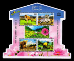 INDIA 2020 UNESCO World Heritage Sites Natural Sites, Flora And Fauna, ODD SHAPE MS MINIATURE SHEET MNH - Unused Stamps