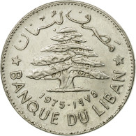 Monnaie, Lebanon, Livre, 1975, TTB, Nickel, KM:30 - Liban
