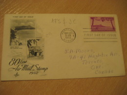 HONOLULU 1952 Waikiki Beach Diamond Head HAWAII Fdc Cancel Cover USA - Hawaï