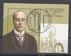 Cuba 1993 Mi Nr Blok 132 Rudolf Diesel - Oblitérés