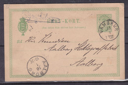 Danemark - Carte Postale De 1892 - Entier Postal - Oblit Vamdrup - Exp Vers Aalborg - - Briefe U. Dokumente