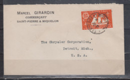 St.Pierre Und Miquelon Auslandsbrief 1949 In Die USA Mit 1x 309 - Storia Postale