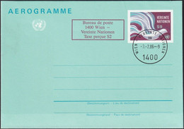 UNO WIEN 1986 Mi-Nr. LF 2 Ganzsache Luftpostfaltbrief Gestempelt - Gebraucht