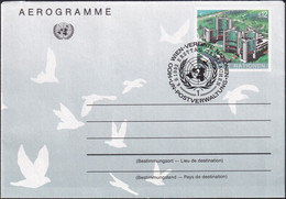 UNO WIEN 1992 Mi-Nr. LF 5 Ganzsache Luftpostfaltbrief Gestempelt EST - Covers & Documents