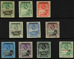 1922 Complete Overprinted Set, SG 1/9, Fine Mint, Plus Additional 1d With 'SPECIMEN' Overprint. (10 Stamps) - Ascension (Ile De L')