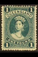 QUEENSLAND 1905-06 Â£1 Deep Green Chalon, Litho Printing, SG 274, Fine Mint. Cat. Â£550. - Sonstige & Ohne Zuordnung