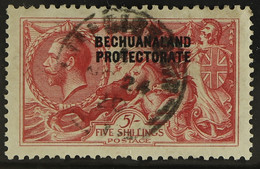 1913-24 5s Rose-carmine, Bradbury Wilkinson Seahorse, SG 89, Cds Used. Cat. Â£275. - Other & Unclassified